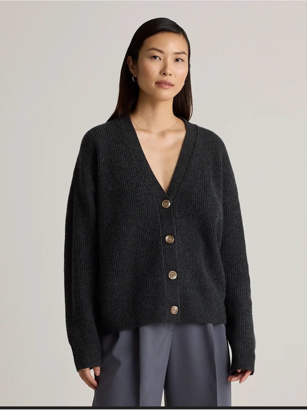 Quince Mongolian Cashmere Fisherman Cropped Cardigan